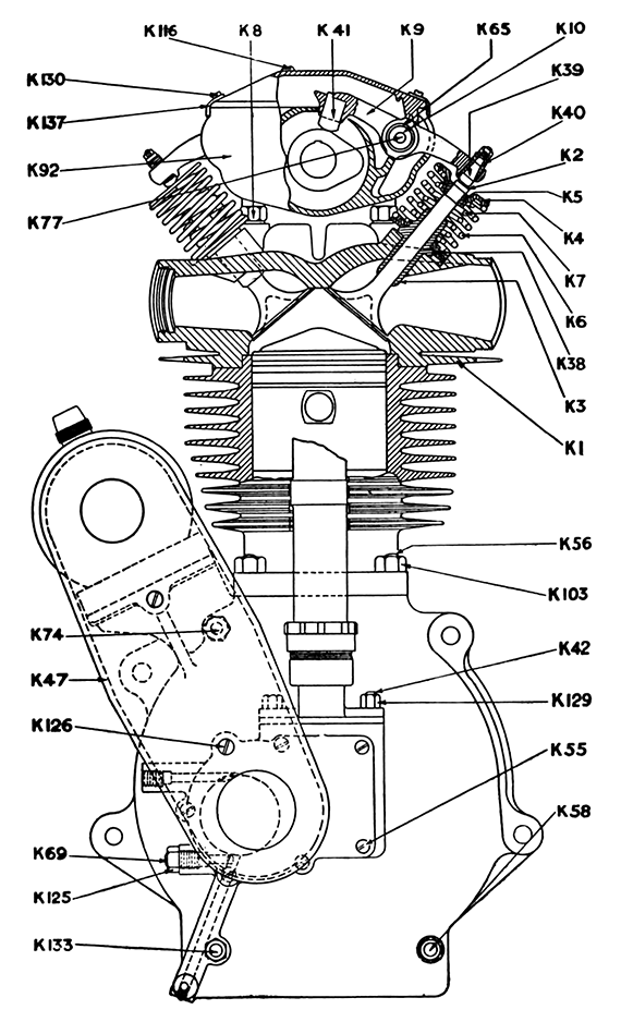 External engine parts diagram