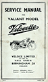 F62/1R Valiant service manual 1958 front cover